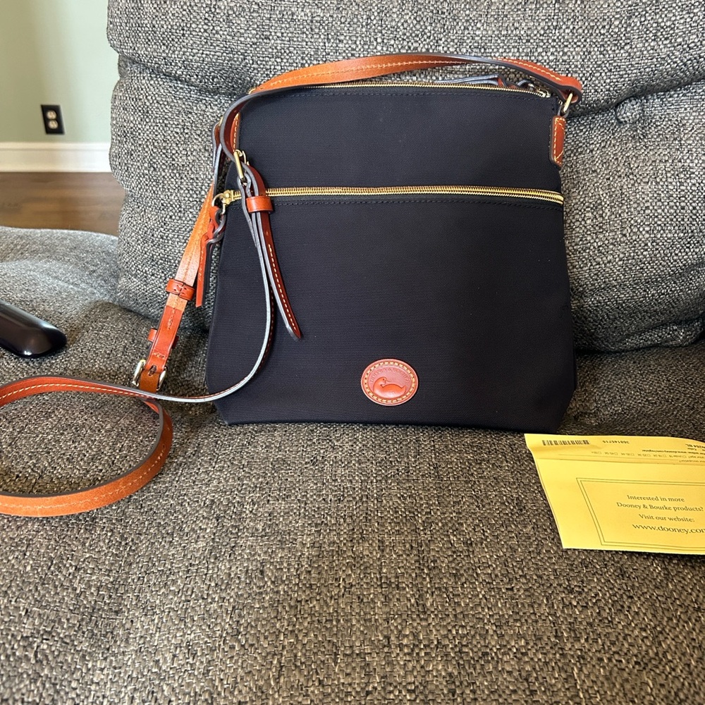 Dooney & Bourke Black and Brown Crossbody Bag